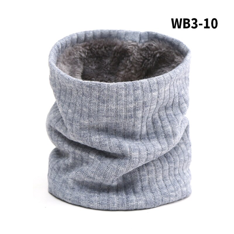Women Knitted Scarf Solid Winter Snood Scarves Lady Warm Wool Fur Thick Unisex Men Neck Scarfs Ring Accessories: Light Gray