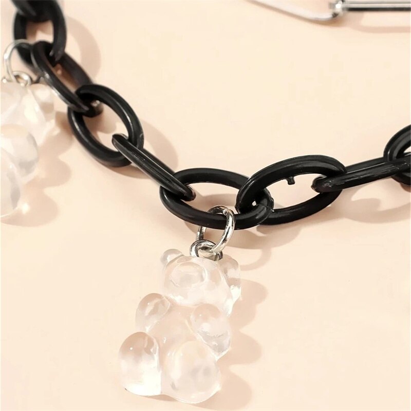 Transparante Beer Hanger Double-Layer Plastic Ketting Met Legering Ketting Vrouwelijke Sleutelbeen Keten Collares Para Mujer Kraag
