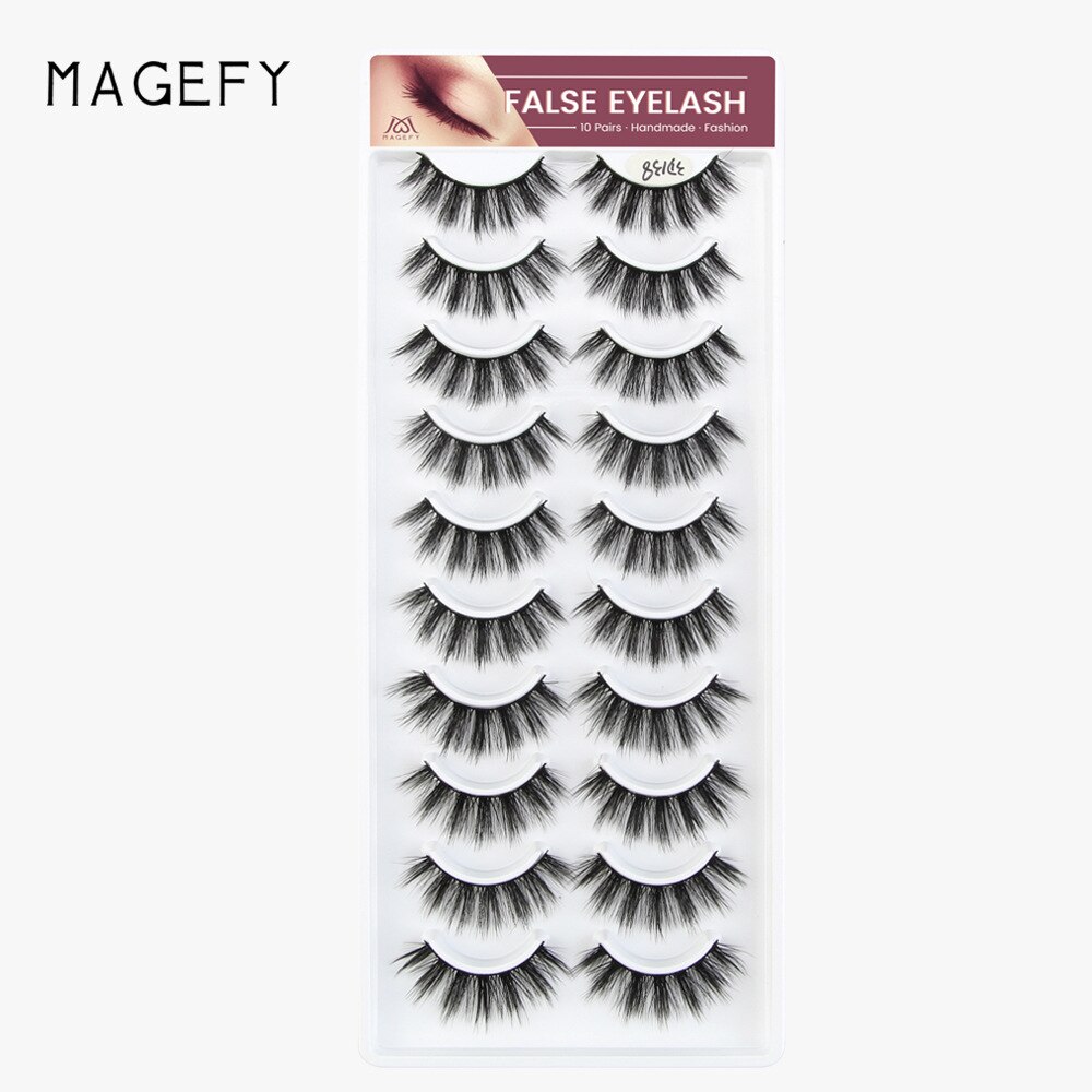 10 Pairs 3D Mink Eyelashes Natural Soft False Eyelashes 3d Mink Lashes Eyelash Extension Makeup Kit: MGY7077-3D138