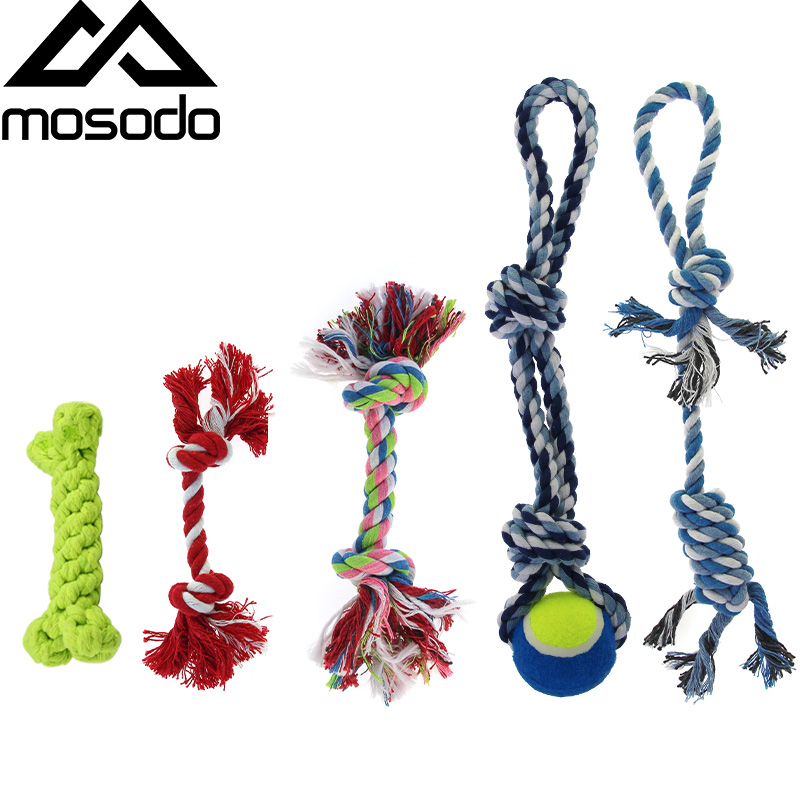 Mosodo kæledyr legetøj hund legetøj hvalp hund tygge legetøj hund bid legetøj bomuld tygge knude legetøj knogle form reb hund tygge tænder rengøring legetøj