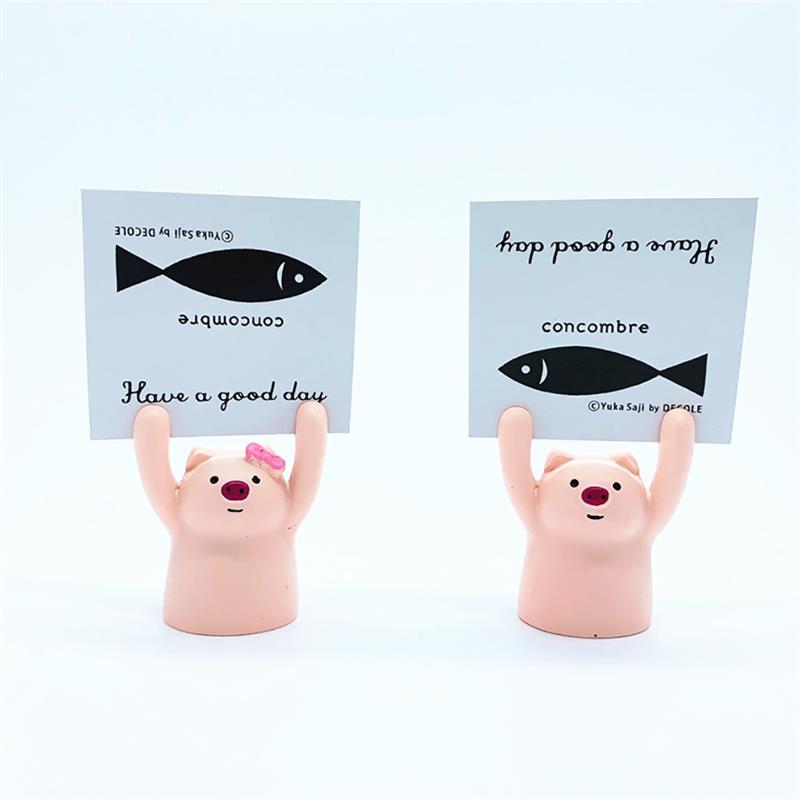 12 Pcs Bruiloft Plaats Kaarthouder Tafel Kaarthouder Cartoon Mooie Varken Naam Card Stand Note Clip Tafel Card Nummer clip
