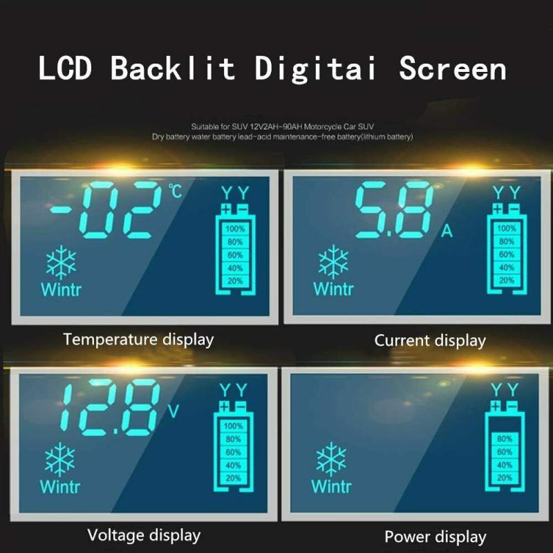 Full Automatic Car Battery Charger 12V 6A Intelligent Fast Power Charging Battery Charging Unit Digital LCD Display Battery