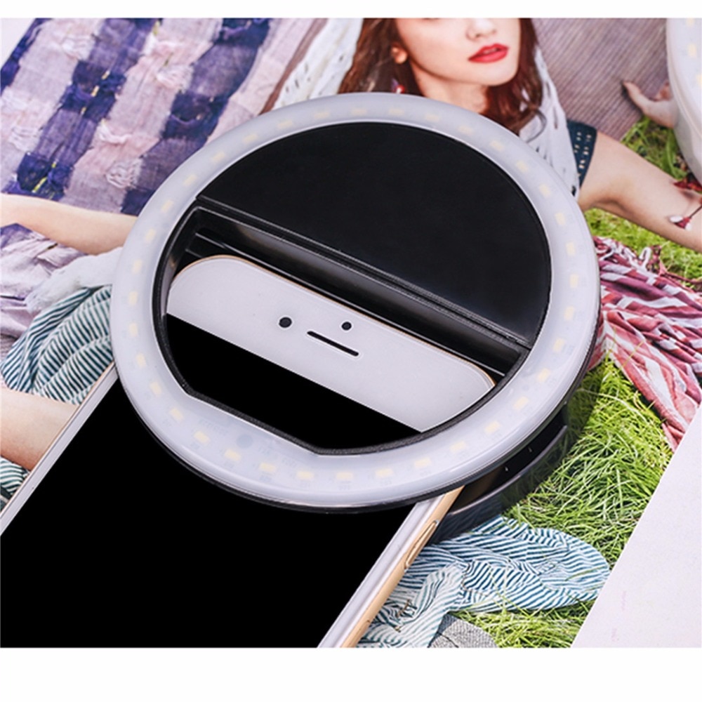 Xixi espelho de maquiagem com led, artefato de luz para celular, 36 peças, para fotografia, ferramentas de beleza luz de preenchimento