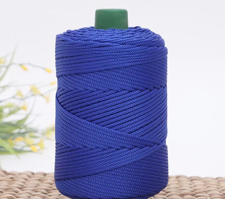 Cordón de algodón de colores de 3mm, cuerda tejida trenzada, hilo hueco, artesanía decorativa, bolso hecho a mano, accesorios para cinturón con cordón: Violeta