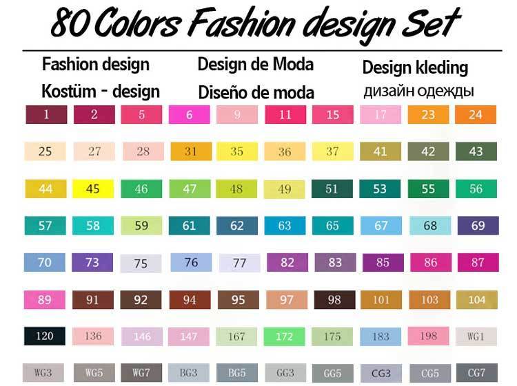 TOUCHNEW-marqueurs à alcool à double tête pour dessiner, 30/40/60/80/168 couleurs, marqueurs artistiques pour dessin Manga: 80 Clothing Set