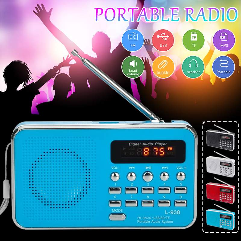 Mini Draagbare Fm Radio Tf Fm MP3 Usb Oplaadbare Batterij Handheld Muziek Speaker Digitale Radio Handsfree Zakken Ontvanger