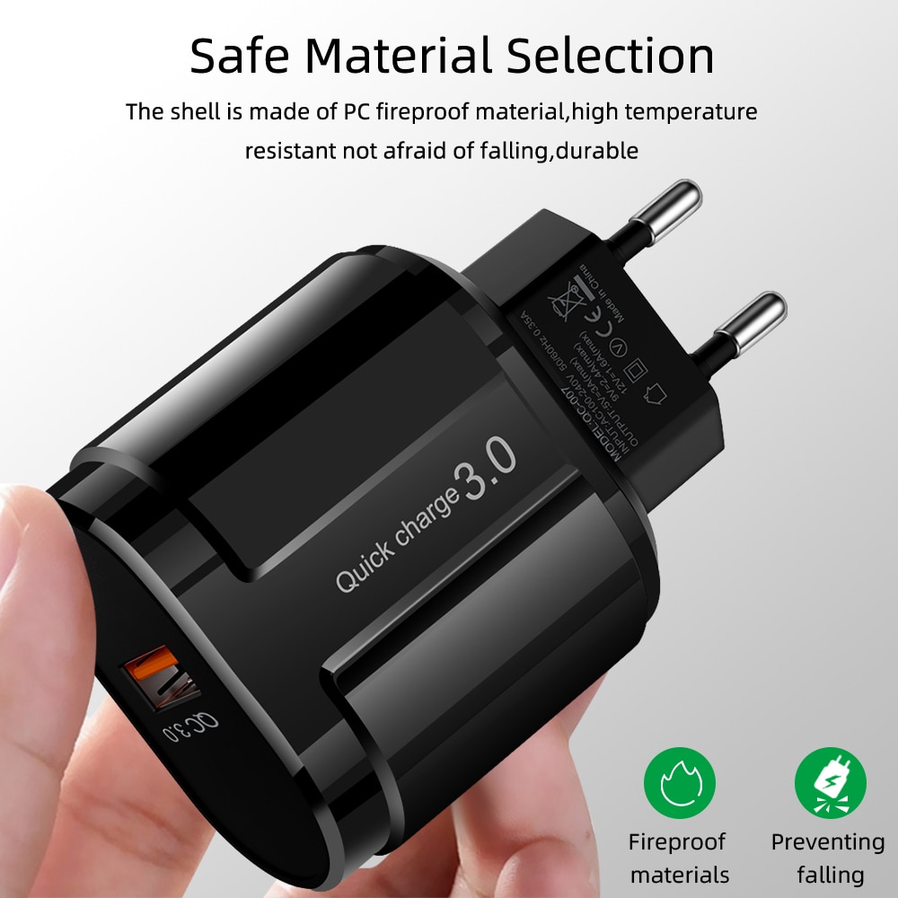 5V 3A Carica Rapida di CONTROLLO di qualità 3.0 USB STATI UNITI UE del Caricatore Universale Del Telefono Mobile caricatore della Parete del Caricatore Adattatore di Ricarica Veloce Per iPhone Samsung Xiaomi