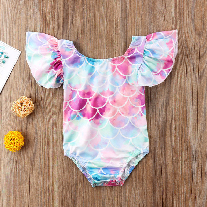 Toddler Girl Swimsuits 6M-4Y Cute Toddler Kids Baby Girls Mermaid Swimsuit Bikini Beachwear Romper Summer