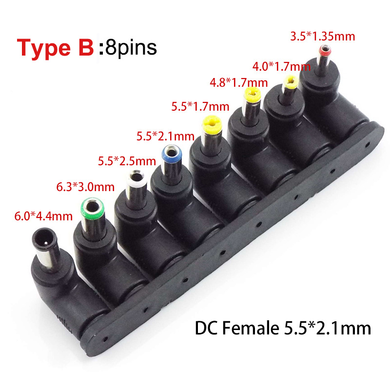 Universal- 5,5mm x 2,1mm Gleichstrom buchse zu Stecker Wechselstrom stecker Adapter Tipps Anschluss sätze für Laptop-Ladegerät Klinken sätze: verrotten