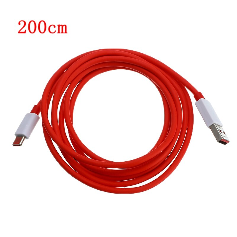 Für One plus 3T 3 6T 6 5T 5 Ladegerät Kabel Usb 3.1 Typ C Dash Kabel Typ -C 4A Schnelle Lade Power Daten USB-C Kabel 100/150/200cm: Red 200cm