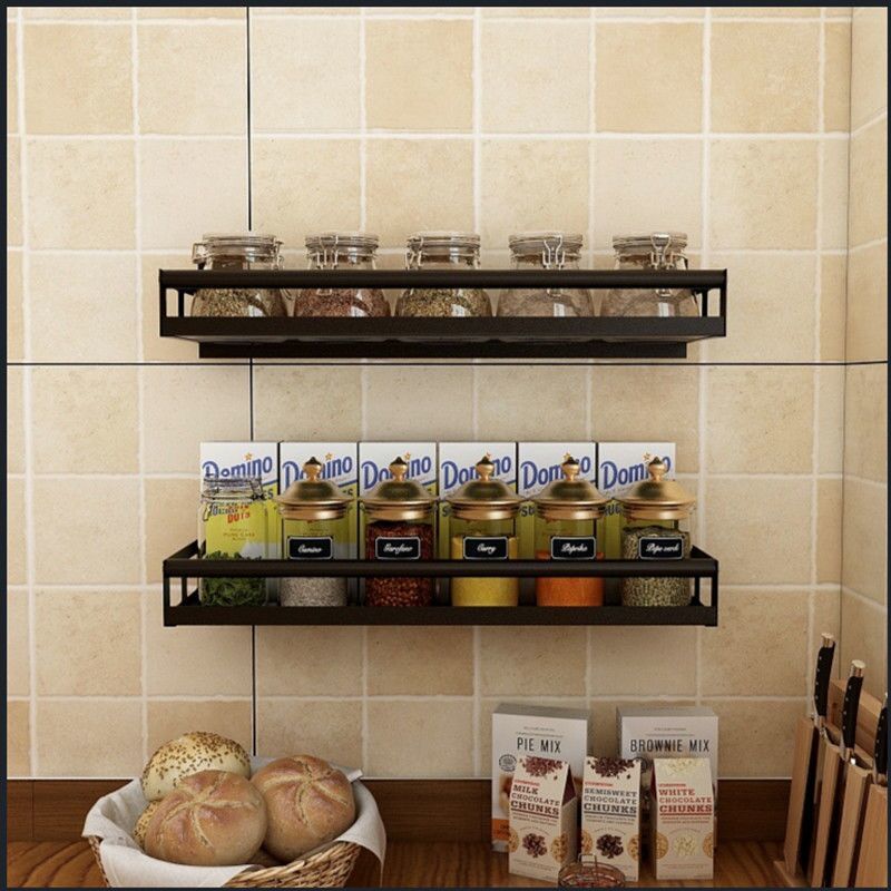 Keuken Kruidenrek Rvs Muur Gemonteerde Opslag Planken Kruiden Fles Rack Badkamer Punch-Gratis Organizer Rack