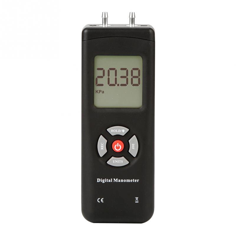 TL-100 Backlight Digital Manometer Battery Powered Pressure Gauge Measuring Tool Testing Portable Tester Electronic LCD Screen: Black