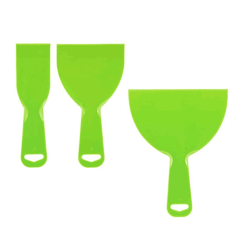 XXFA 3 Pcs/Set Putty Knife Durable Plastic Scraper Construction Tools Comfortable Handle for Car Ice Scraper Window Wallpaper