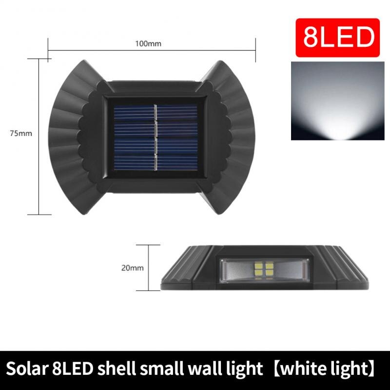 1PC doprowadziło lampa słoneczna zewnętrzne wodoodporne ścieżki światła ścieżka dziedziniec patio kroki lampy ogrodowe oświetlenie ganku oświetlenie zewnętrzne doprowadziło lampa: 8LED biały 1szt