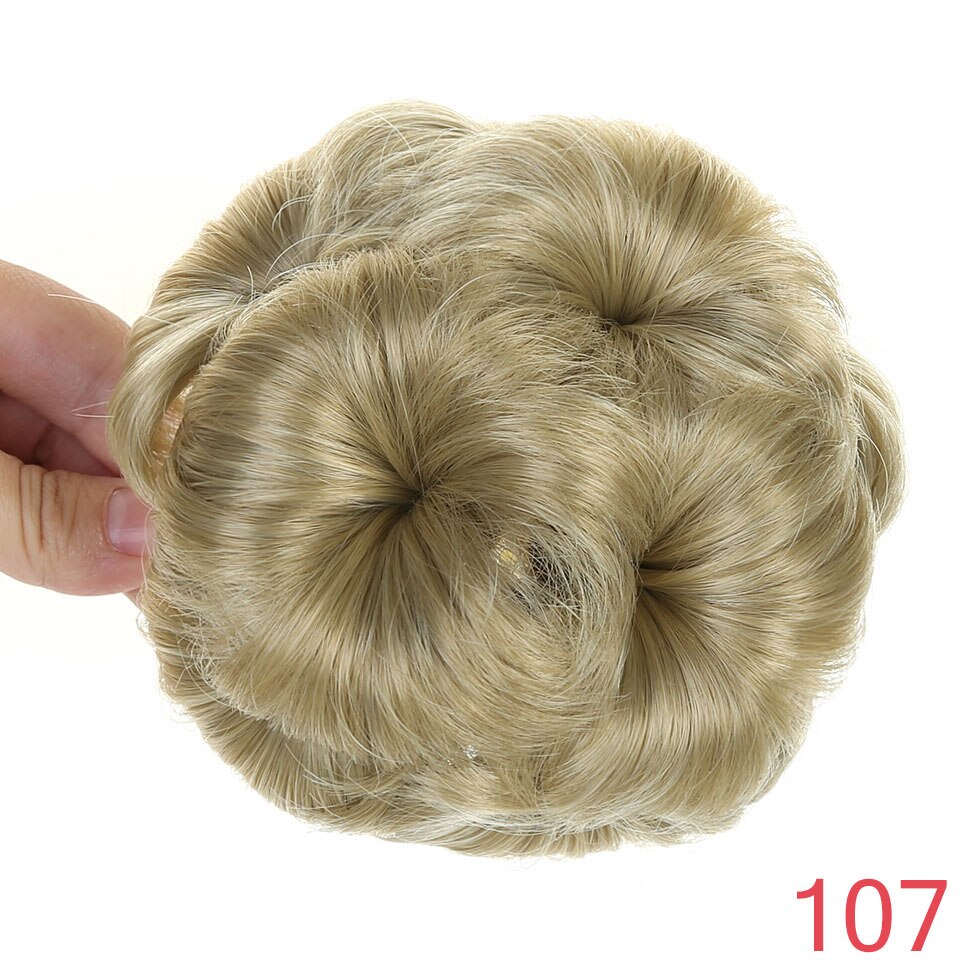 WTB Women Chignon Hair Bun Donut Clip In Hairpiece Extensions Black/Brown/ Synthetic High Temperature Fiber Chignon: 107