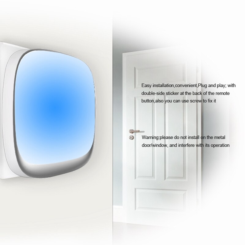 Wireless Doorbell Waterproof Self-Powered Smart Door Bell Home No Battery Required Cordless Ring Dong US Plug