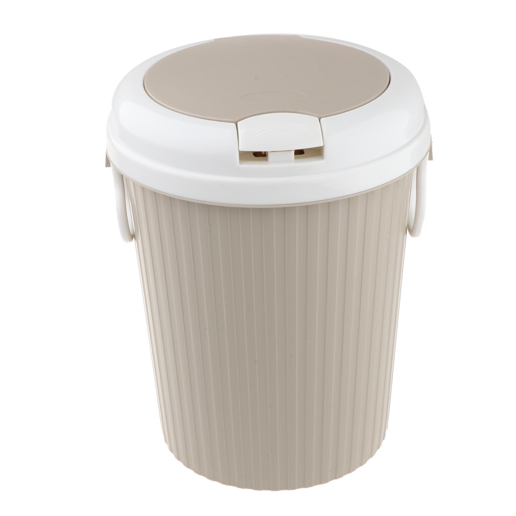 Plastic Touch Top Bin Trash Can Household Garbage Bin Wastebaskets