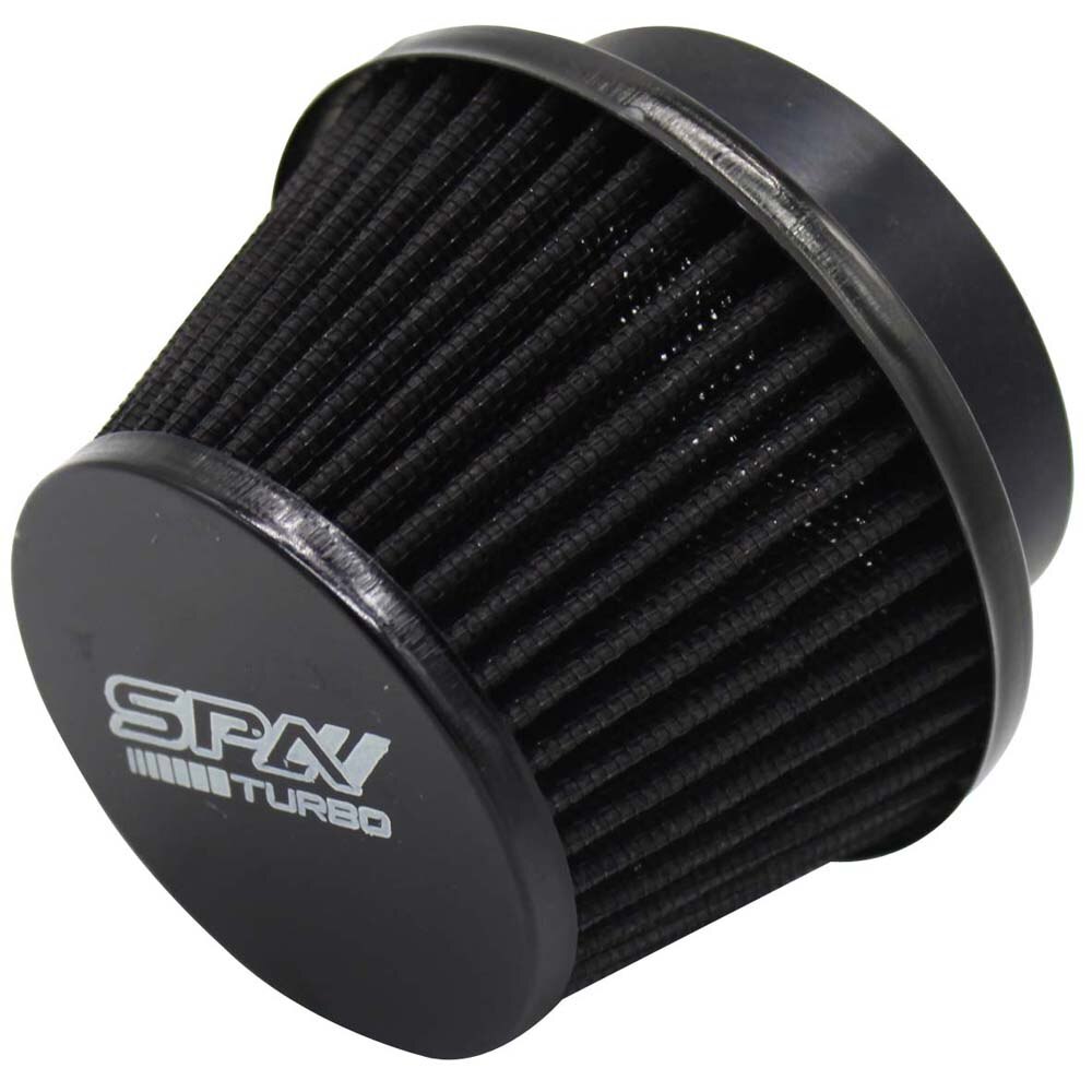 Universal air filter high flow intake system washable reusable cone mesh Black