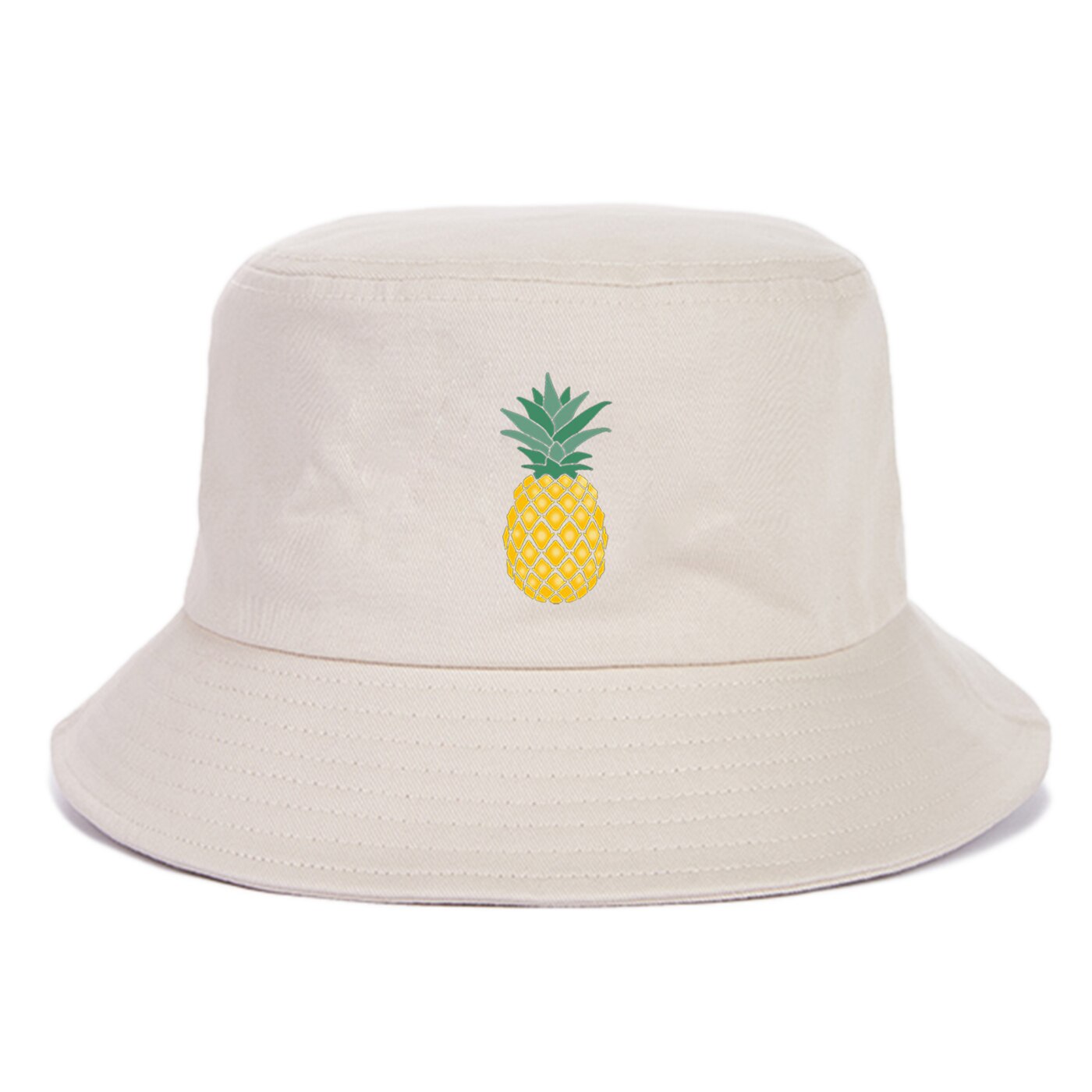 Ananas udskrivning solcreme spand hatte til kvinder og mænd panama harajuku fiskekapsler fisker hat hip hop udendørs sol cap: Beige 6