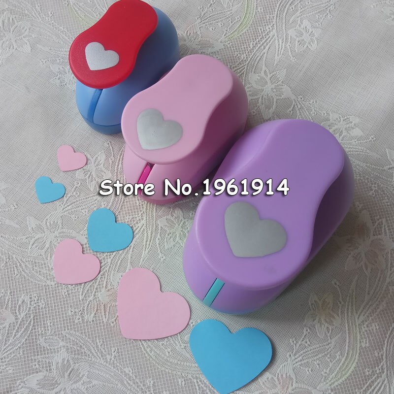 3pcs(5.0cm,2.5cm,1.6cm) heart shape craft punch set Punch Craft Scrapbooking school Paper Puncher eva hole punch