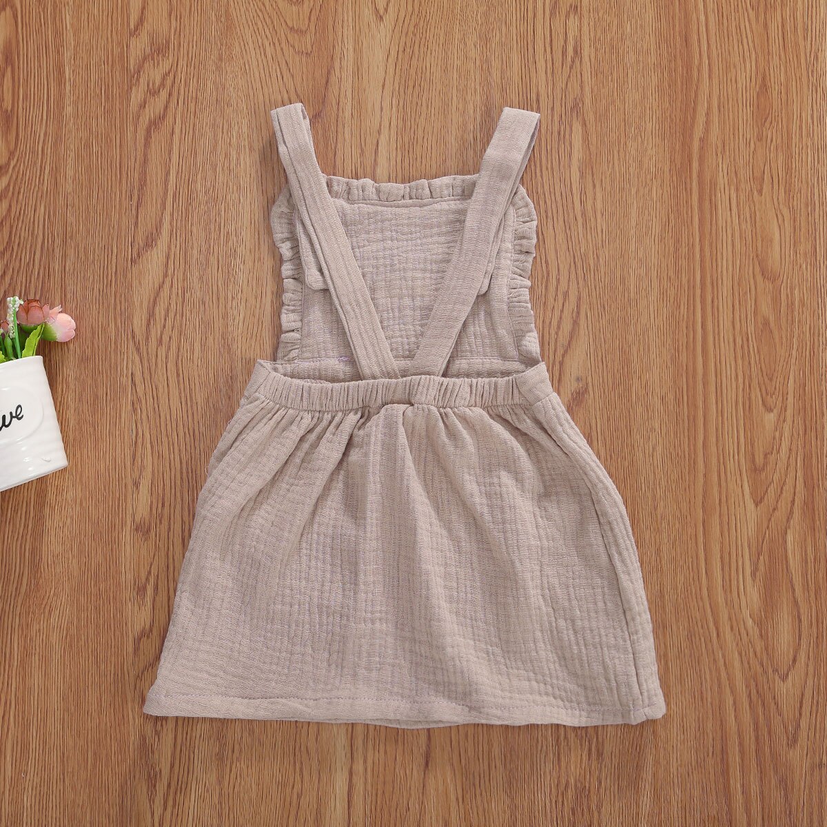 Sommerkjole børn babypiger overalls kjole blomsterprint ensartet knælængde a-line sundress 1-4 år