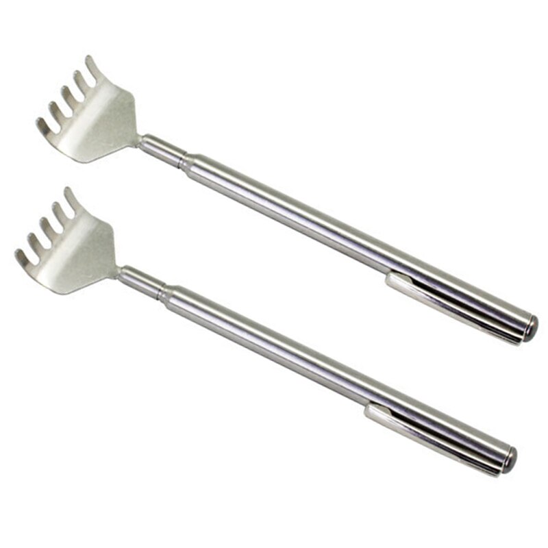 Portable Telescopic Adjustable Size Pen Clip Massage Stainless Steel Telescopic Back Scratcher Itch Scratch Massage Tool