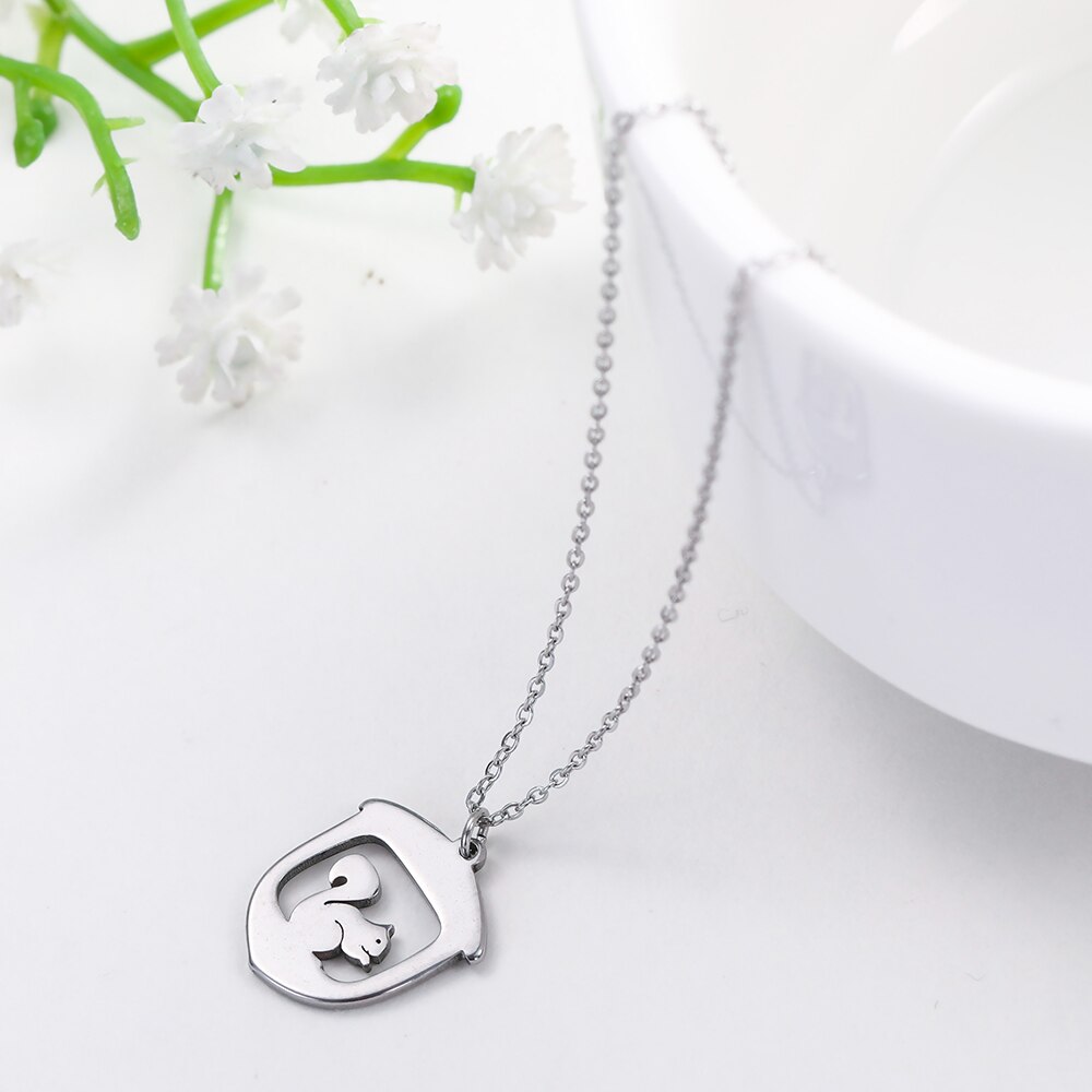 Skyrim Leuke Eekhoorn Rvs Hanger Ketting Vrouwen Link Chain Animal Charm Kettingen Sieraden Voor Meisjes