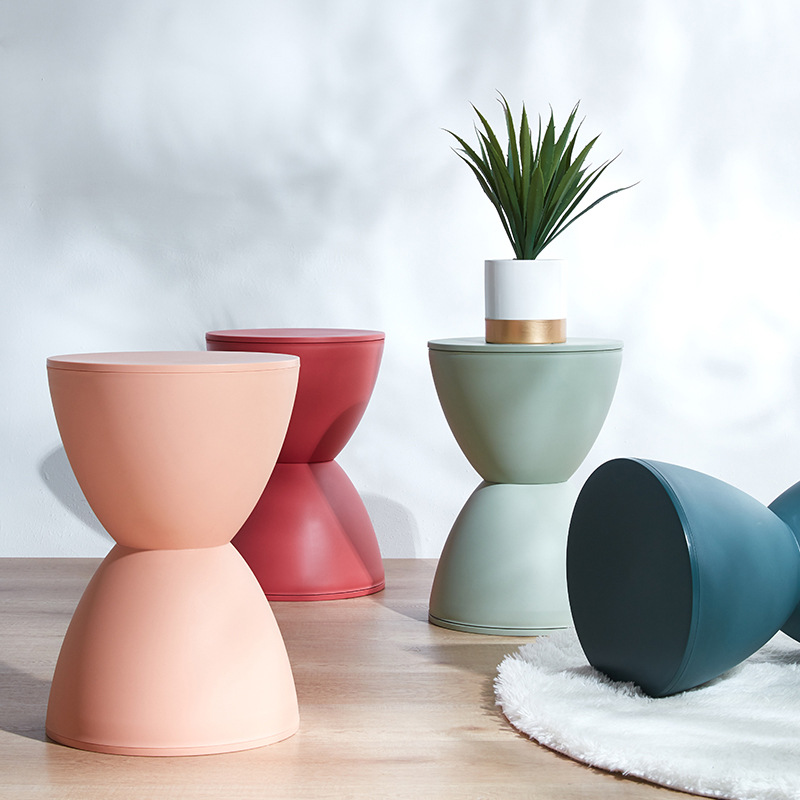 Taburete bajo nórdico para sala de estar, taburete circular y moderno de ocio para el hogar, simple y grueso, cambio de zapatos para el hogar, taburete de comedor para niños