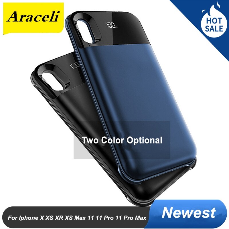 Digital Display For Iphone X XS XR XS Max 11 11 Pro 11 Pro Max Battery Case Power Bank Separate Wireless Charging Battery Case