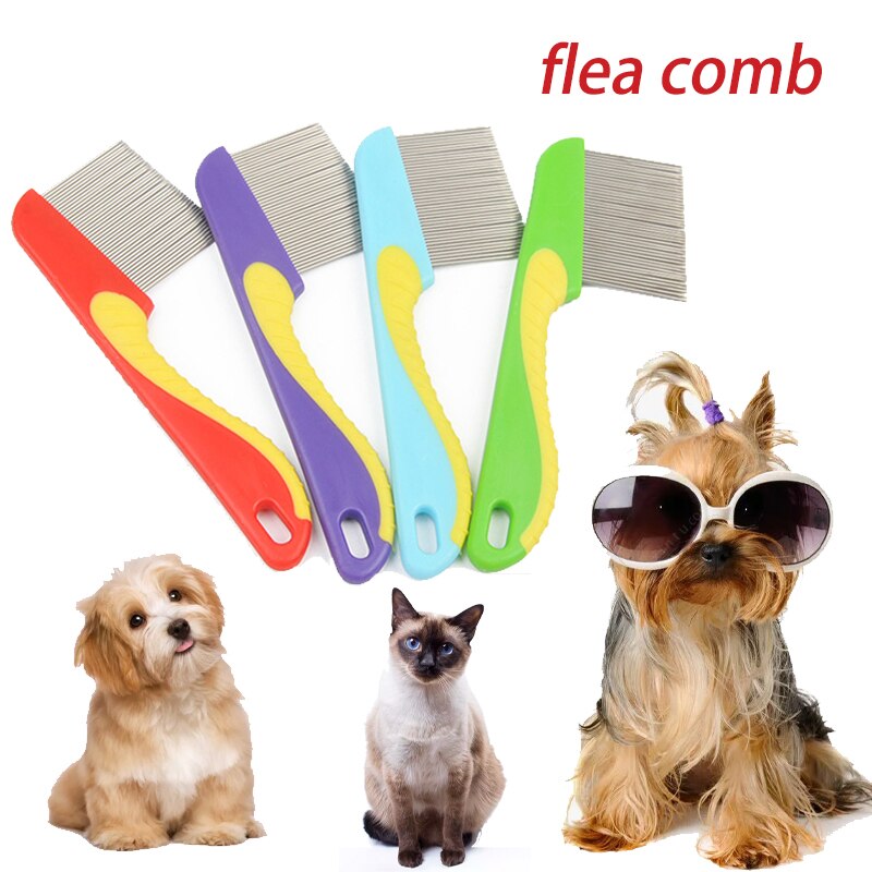 Uds.-peine para quitar piojos en la cabeza para mascotas, accesorios para pelo, peine para piojos, fino, dentado, huya, con mango, cepillo de pelo, herramientas de aseo