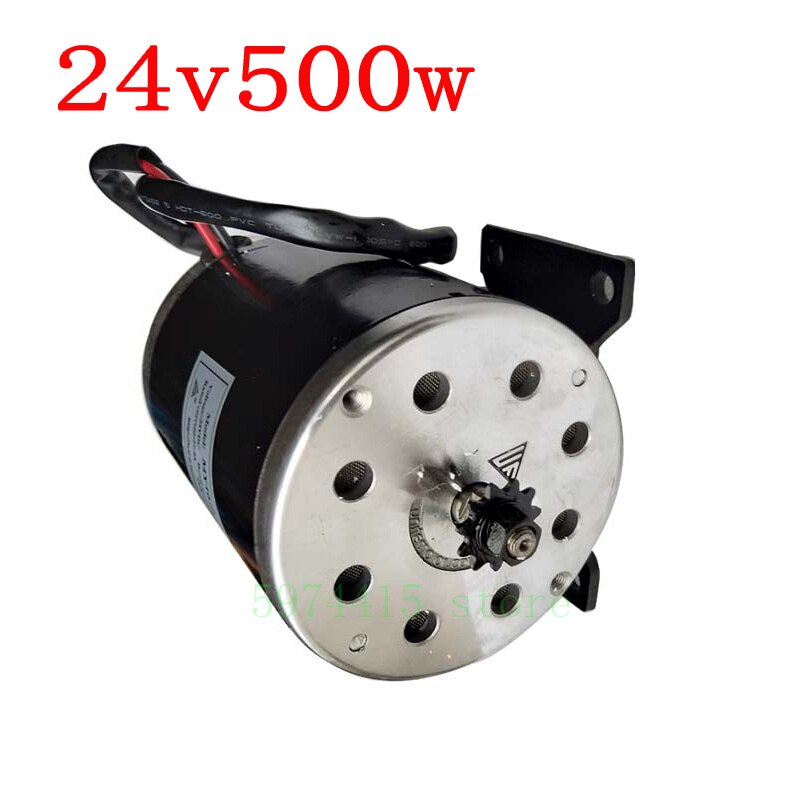 500W DC Motor 24V Electric Brushed Motor with Bracket for DIY Electric Scooter Bike 2500rpm Electric Motor
