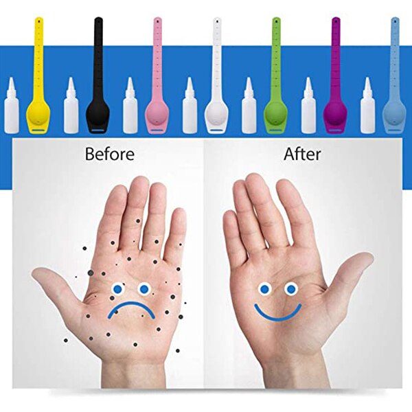 Ny hånd rengøring gel genopfyldelig armbånd dispenser 12-13ml kapacitet bærbare små klemmer justerbare