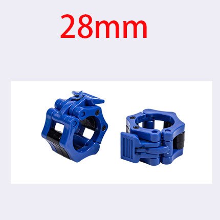 1 par de collares de bloqueo giratorio para barra de pesas, Clips para mancuernas, abrazadera para barra de levantamiento de pesas, gimnasio, Fitness, culturismo, color negro, 30mm, 25mm: blue28MM
