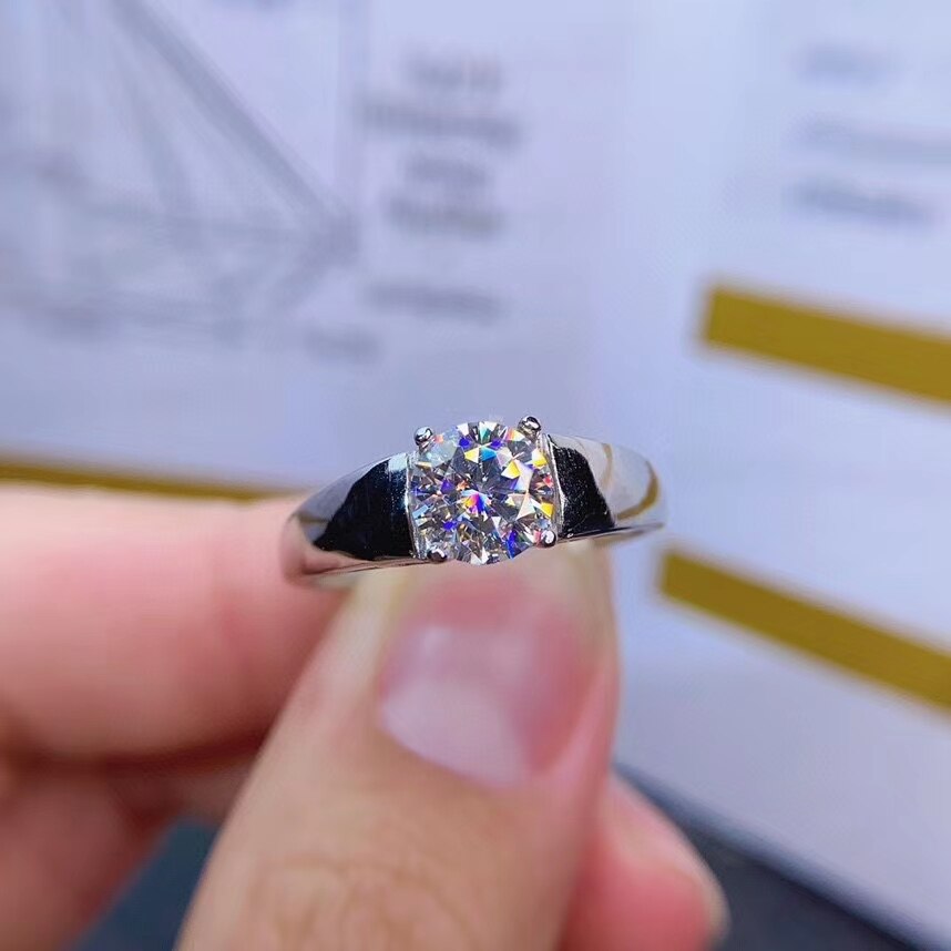 Nessun segno scoppiettante moissanite anello per le donne gioielli anello di fidanzamento per la cerimonia nuziale 925 anello in argento regalo di compleanno della ragazza