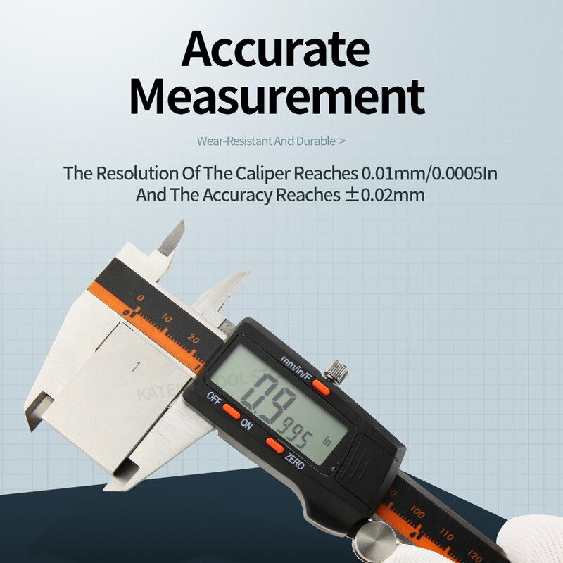 Fraction Digital Caliper Digital Micrometer Ruler Stainless Steel Gauge Vernier Calipers Instrument Measuring Tools Calibrator