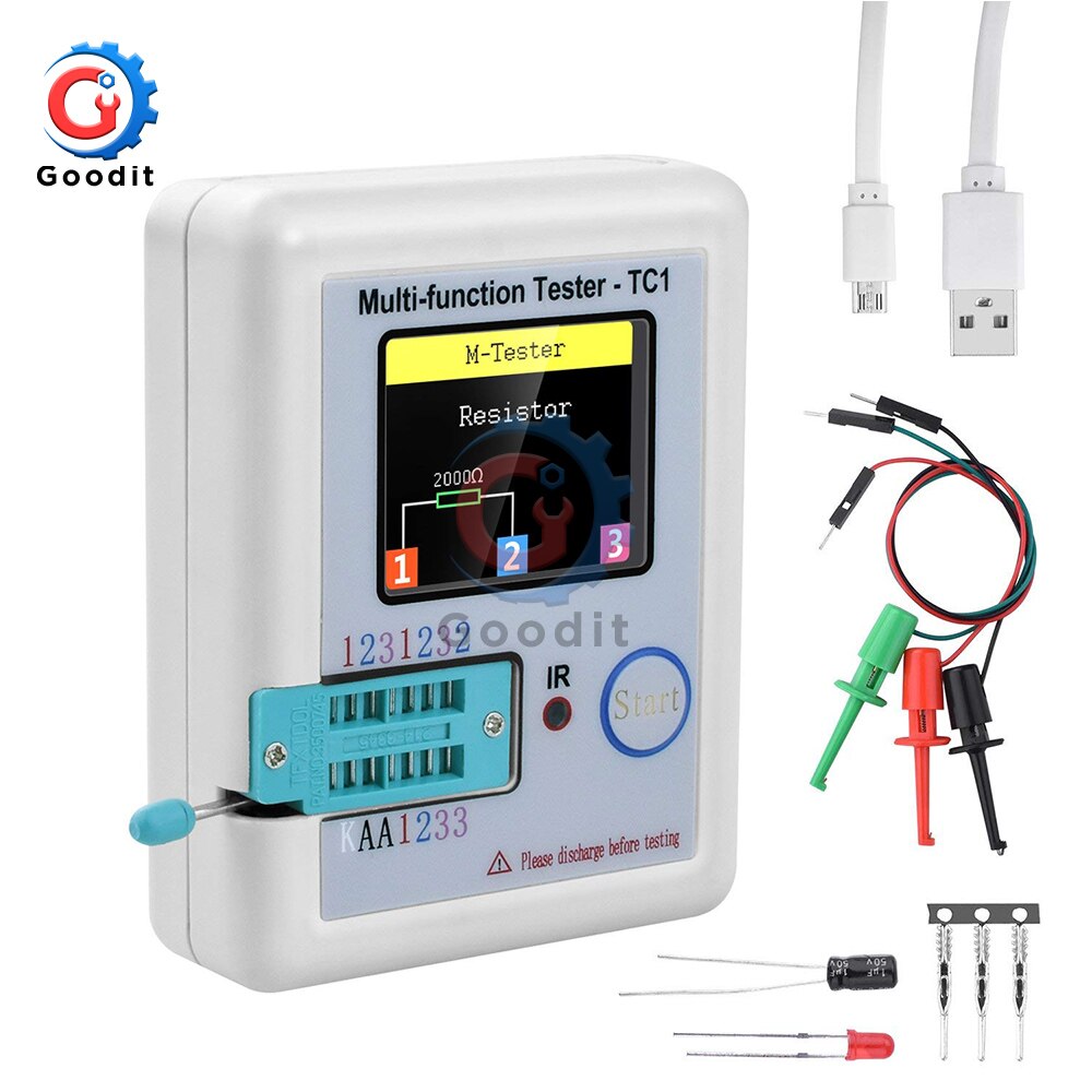 Multifunctional TFT Backlight Transistor Tester LCR-TC1 LCR-T7 TC-T7-H T7 for Diode Triode Capacitor Resistor Transistor: LCR-TC1