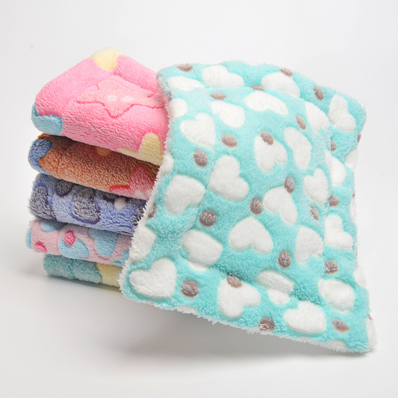 Estera para dormir para hámster, cama de conejo, cama para gato, manta gruesa de pelo suave, manta lavable para el hogar, manta con patrón cálido, suministros para mascotas