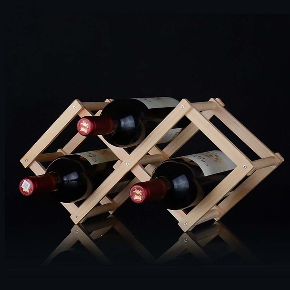 Nuovo Classico Pieghevole In Legno Supporto del Vino Rosso Cremagliera 3 Bottiglie di Vino Display di Stand Scaffale per Cucina Bar