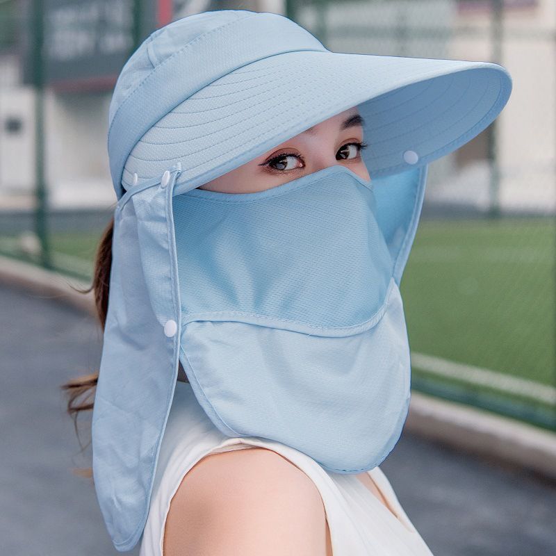 Sombrero para el Sol a prueba de viento para mujer, gorro de secado rápido de doble capa, protección para cubrir cuello y rostro, gorra UV con protección solar, gorro de pesca para exteriores y senderismo