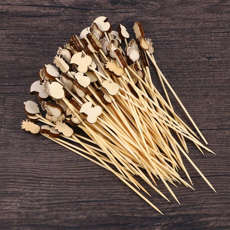 100pcs Disposable Food Picks Beverage Cocktail Picks Toothpicks for Wedding Barbecue Birthday