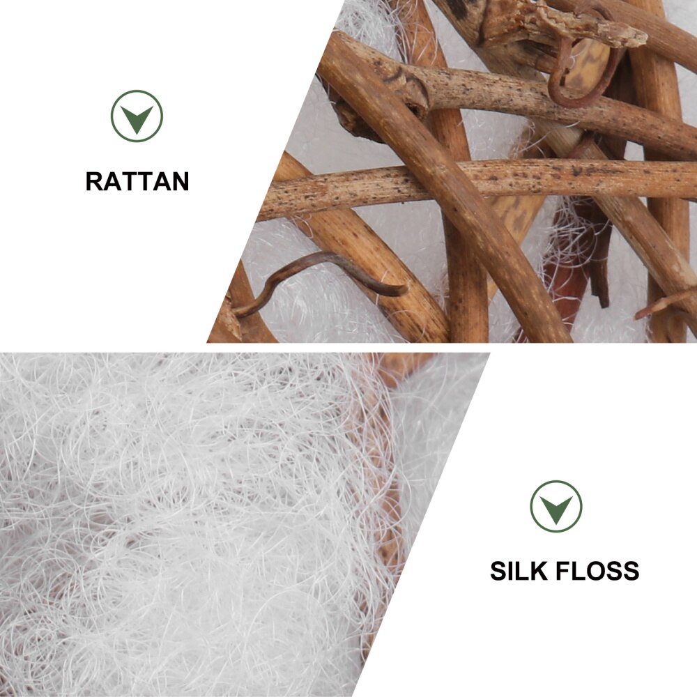 3PCS Outdoor Bird Nesting Material Wild Hummingbird Nest Bird Feeder Light Brown