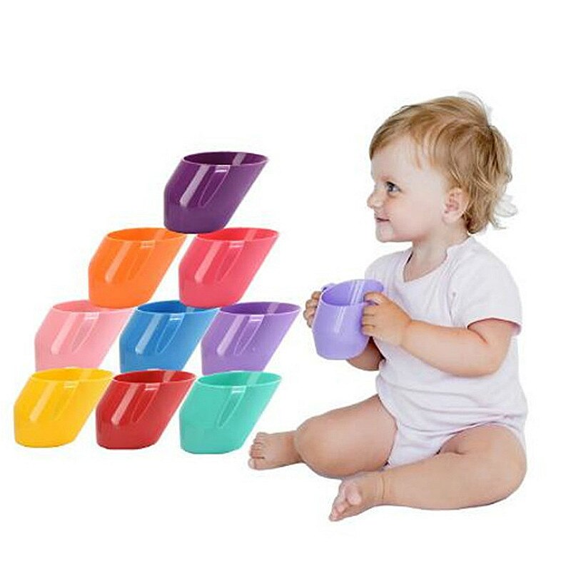 Bevel Baby Cup Training Feeding Cups with Handle Kids Leakproof Mug Water Bottle Plastic Children Drinking Tumblers Drinkware