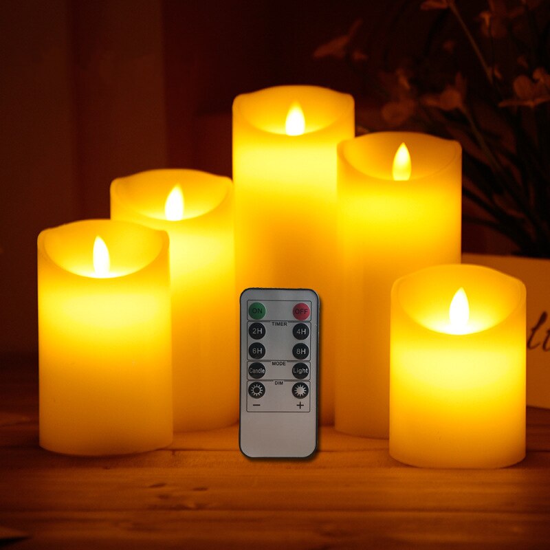 LED Flameless Candles Light Smooth Flickering Paraffin Wax LED Candle with Timer Remote Control for Home Christmas Wedding Decor