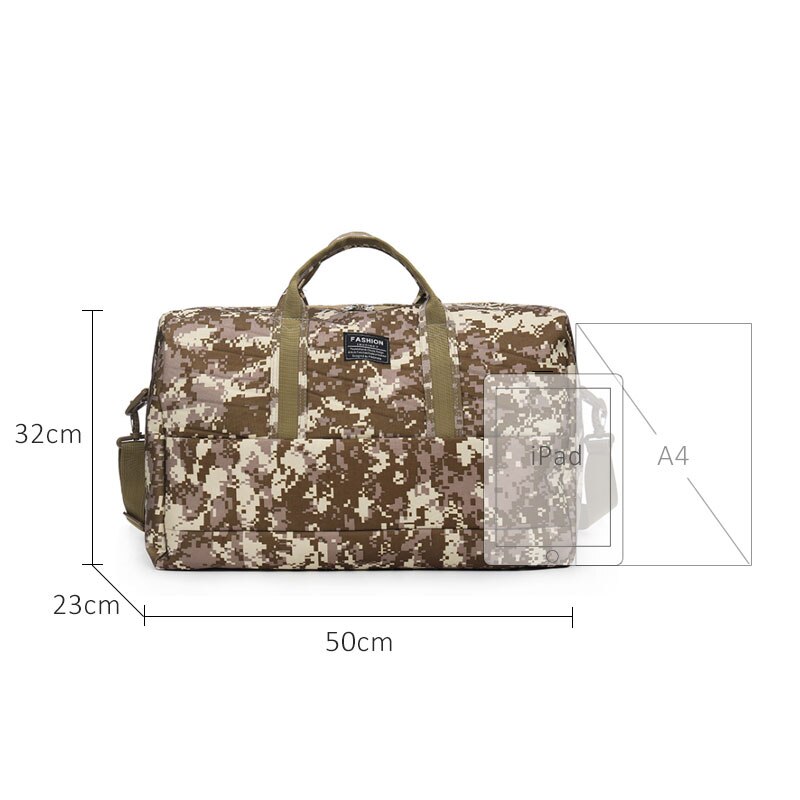 Scione 37L Mannen Camouflage Bagage Handtas Grote Capaciteit Reizen Duffel Koffer Schouder Crossbody Tassen Casual Weekend Draagtas