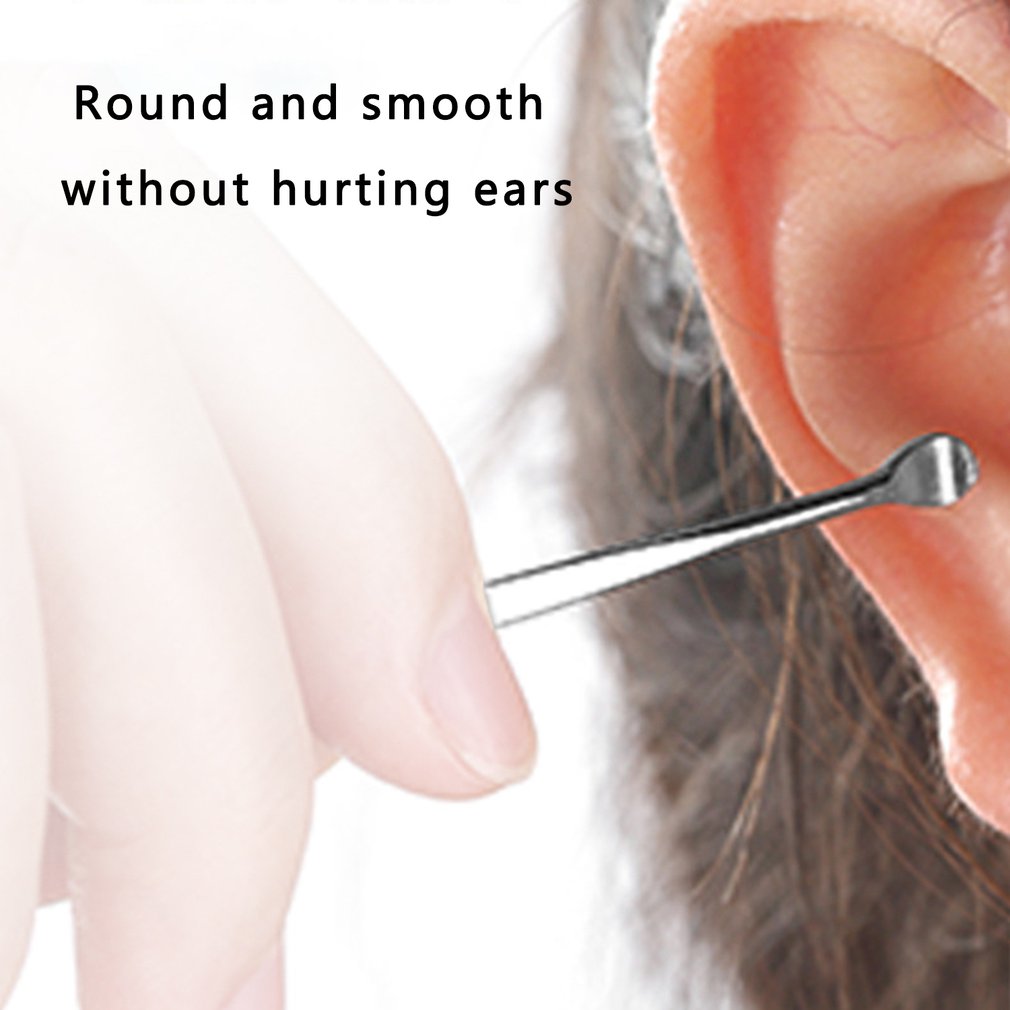 Cure-oreille en acier inoxydable, 5 pièces, cure-oreille, dissolvant, Curette, nettoyeur, soins, cuillère, outil de nettoyage des oreilles