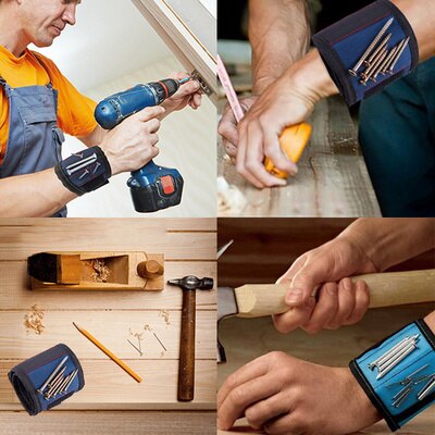 Polsband handwikkels gereedschapstas verstelbare elektricien pols schroeven spijkers boorhouder riem armband voor thuisreparatie