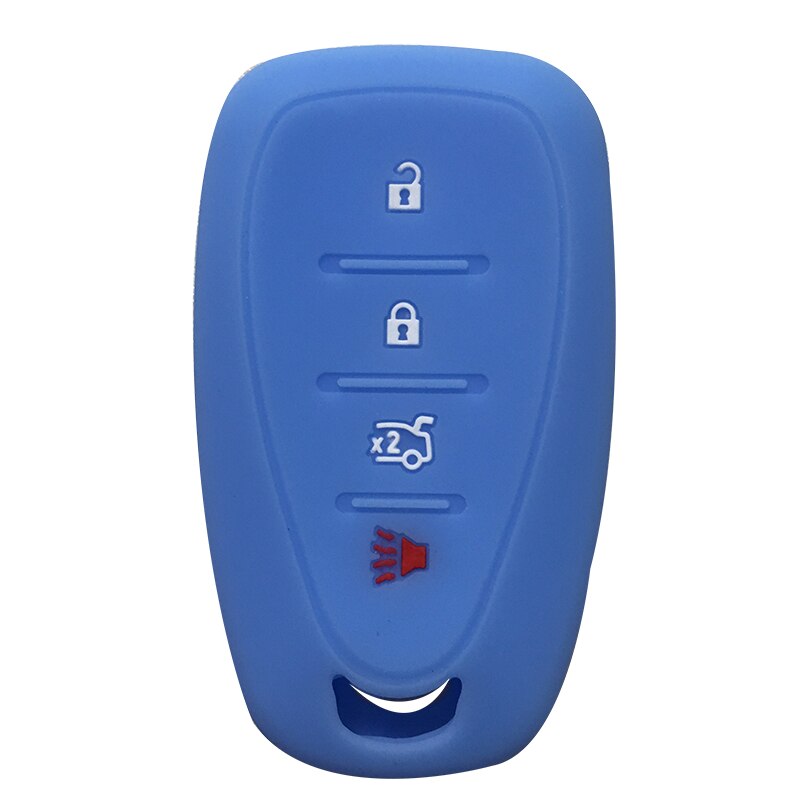 Silicagel autosleutelhoesje voor chevrolet sleutel afstandsbediening hoesje chevrolet camaro cruze malibu hoesje voor sleutelhanger alarm: Lichtblauw