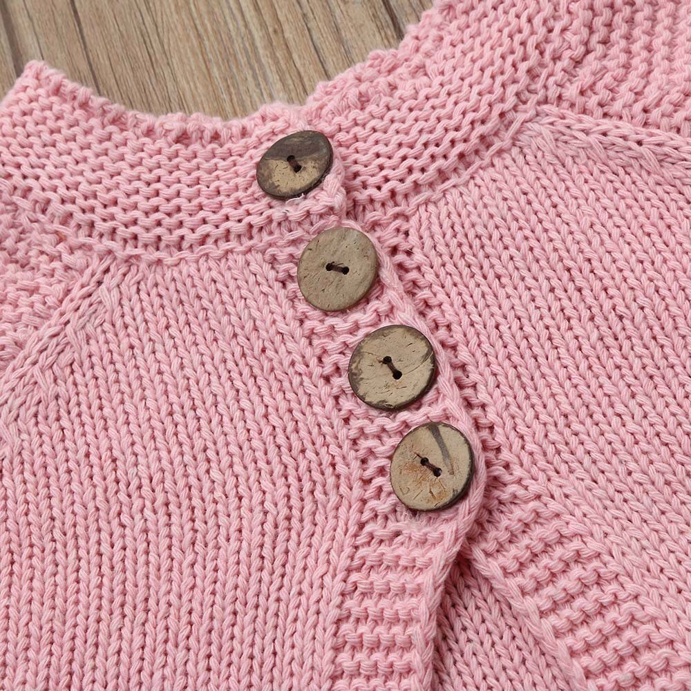 Kids Baby Meisjes Trui Jas Herfst Winter Solid Button Gebreide Dikke Warme Vest Baby Meisje Kleding Uitloper Camisola