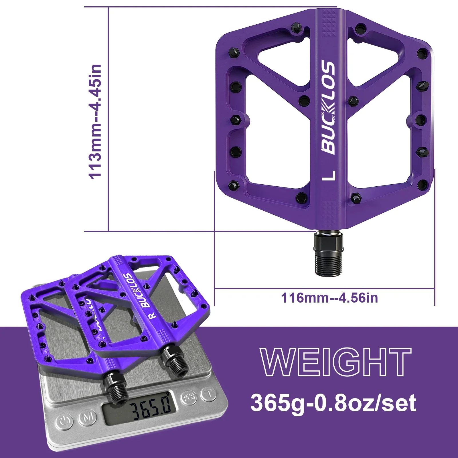BUCKLOS Bike Pedal Nylon Durable Bicycle Flat Pedal Mtb Non-slip Mountain Bike Pedals Waterproof Road Bicycle Pedals Bike Parts: Navy Blue
