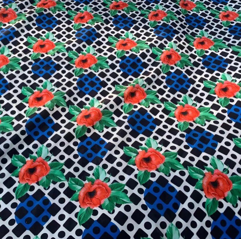 Spring and Summer Imitation Silk Fabric Digital Printing Fabric High Custom Handmade DIY Clothing Materials